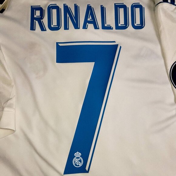 Cristiano Ronaldo Real Madrid 2017 2018 LAST GAME FINAL Soccer Jersey BNWT XL - Picture 6 of 11